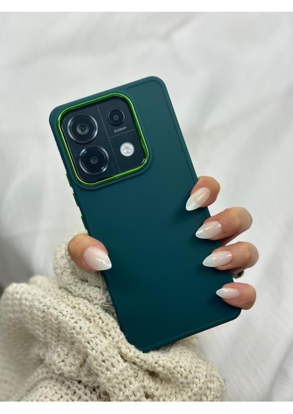 Redmi Note 13 Pro 5g (Sadece 5g Uyumlu) Parlak Metal Detaylı Pastel Silikon Lansman Ruby Kılıf