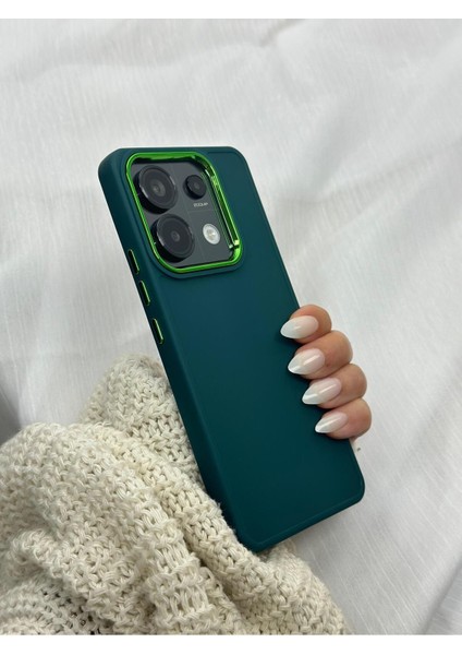 Redmi Note 13 Pro 5g (Sadece 5g Uyumlu) Parlak Metal Detaylı Pastel Silikon Lansman Ruby Kılıf modelleri