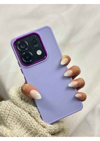 Redmi Note 13 Pro 5g (Sadece 5g Uyumlu) Parlak Metal Detaylı Pastel Silikon Lansman Ruby Kılıf
