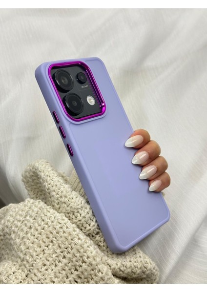 Redmi Note 13 Pro 5g (Sadece 5g Uyumlu) Parlak Metal Detaylı Pastel Silikon Lansman Ruby Kılıf