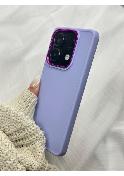 Redmi Note 13 Pro 5g (Sadece 5g Uyumlu) Parlak Metal Detaylı Pastel Silikon Lansman Ruby Kılıf