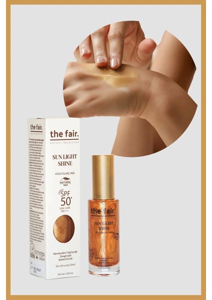 The Fair. Sun Light Shine Spf 50+ PA ++++ Vücut ve Saç Yağı 30 ml