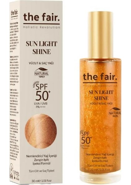 The Fair. Sun Light Shine Spf 50+ PA ++++ Vücut ve Saç Yağı 30 ml