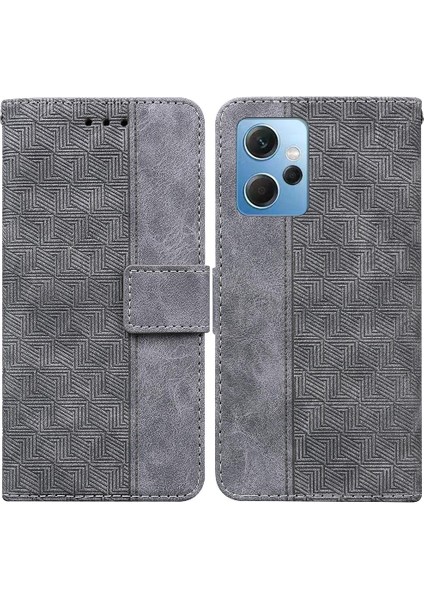 Xiaomi Redmi Için Not 12 4g Premium Pu Deri Geometrik Kabartmalı (Yurt Dışından)
