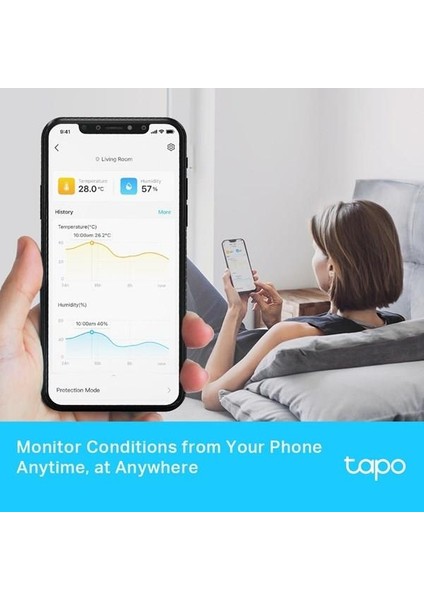 Tapo T315, Akıllı Sıcaklık ve Nem Monitörü, Ücretsiz Veri Depolama, LCD Ekran, Gerçek Zamanlı Bildirimler, Pil Dahildir, Alexa ve Google Home ile Çalışır, Tapo Hub Gereklidir Ayrıca Satılır