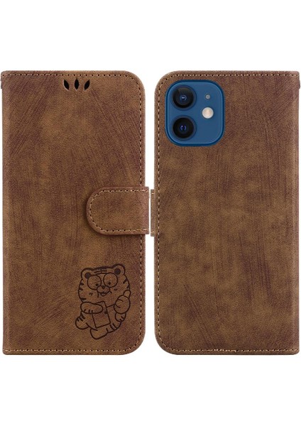 Iphone 12 Için Kılıf Mini Kart Cep Cüzdan Kılıf Flip Folio Kabartmalı Sevimli (Yurt Dışından)