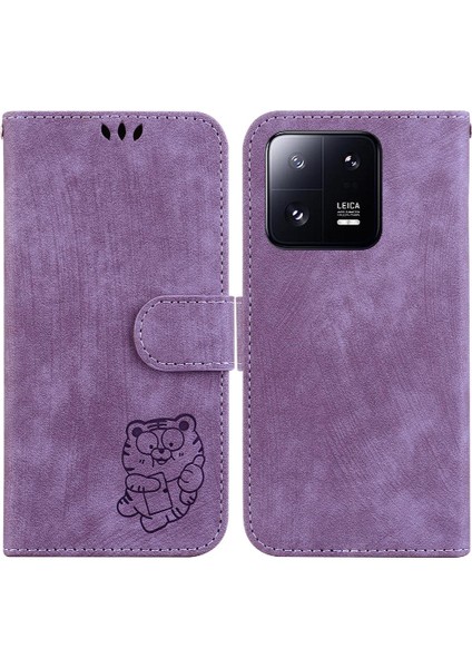 Xiaomi 13 Için Kılıf Pro Tutucu Kapak Cüzdan Kılıf Kart Cep Kabartmalı Sevimli (Yurt Dışından)