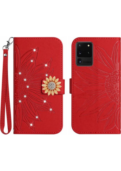 Samsung Galaxy S20 Ultra Telefon Kılıfı Için Kılıf Pu Deri Kapak Çevirin (Yurt Dışından)