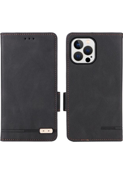 Kart Tutucu Kickstand Deri Folio Flip ile iphone 14 Pro Max Için Kılıf (Yurt Dışından)