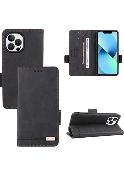 Kart Tutucu Kickstand Deri Folio Flip ile iphone 14 Pro Max Için Kılıf (Yurt Dışından)