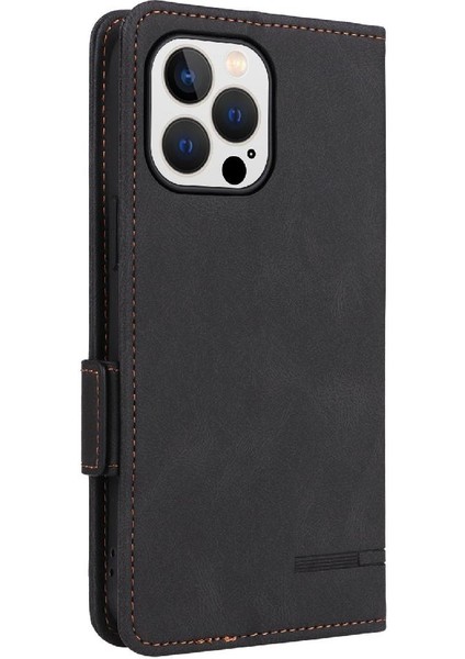 Kart Tutucu Kickstand Deri Folio Flip ile iphone 14 Pro Max Için Kılıf (Yurt Dışından)