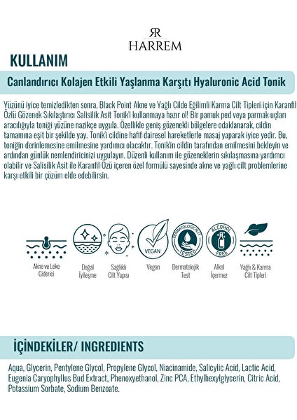 Akneli & Yağlı Cilt Tipleri İçin Saliyclic Acid Tonik Black P.int 200 ml