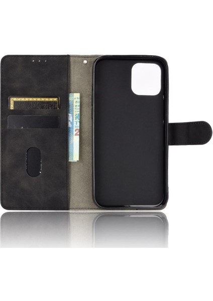 Kart Tutucu Kickstand Kart Ekleme Deri ile iphone 12MINI Için Kılıf (Yurt Dışından)