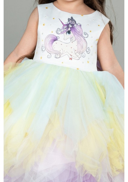 My Little Pony Uzun Kız Çocuk Abiye ABU3040