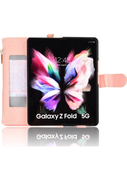 Samsung Galaxy Z Için Kılıf Fold 4 Fermuar Cüzdan Kart Tutucu Deri Kapak (Yurt Dışından)