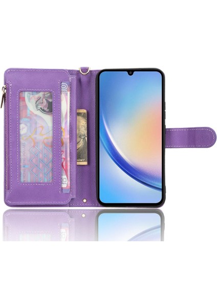 Samsung Galaxy A34 5g Manyetik Pu Deri Kapak Fermuar Cüzdan (Yurt Dışından) fırsatları