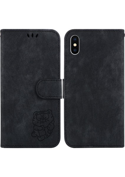 Iphone X/xs Kabartmalı Sevimli Kaplan Kartı Cep Tutucu Kapak Cüzdan (Yurt Dışından)
