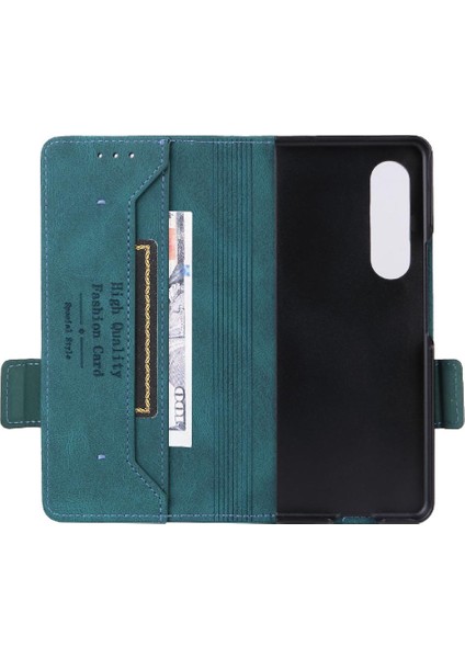 Samsung Galaxy Z Case 4 Için Kılıf Tam Koruma Kartı Ekleme Deri (Yurt Dışından)