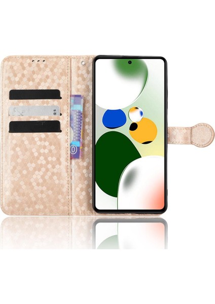 Xiaomi Poco X5 Pro 5g Manyetik Toka Geometrik Desen Deri Kılıf (Yurt Dışından)