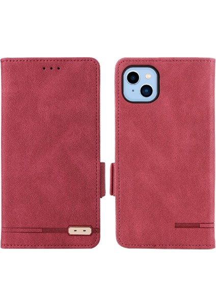 Kart Tutucu Kickstand Deri Folio Flip ile iphone 14 Plus Için Kılıf (Yurt Dışından)