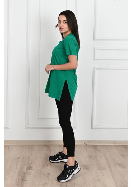 Kadın V Yaka Yırtmaçlı T-Shirt 8783-22 fiyatları