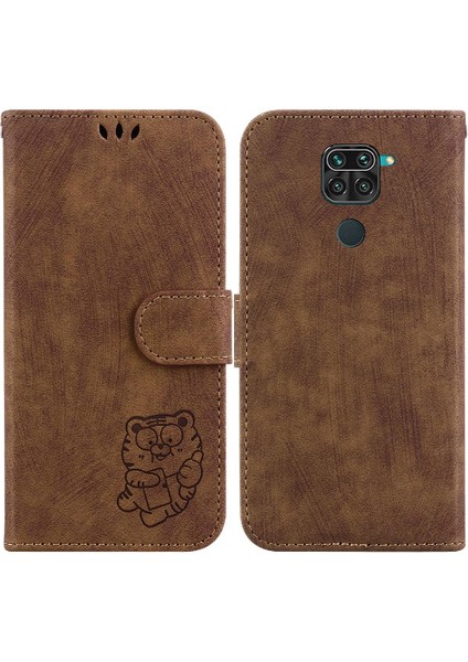 Xiaomi Redmi Için Not 9 Flip Folio Kabartmalı Sevimli Kaplan Cüzdan Kılıf (Yurt Dışından)