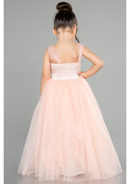 Askılı Beli Pullu Uzun Kız Çocuk Abiye ABU3031 fiyatları