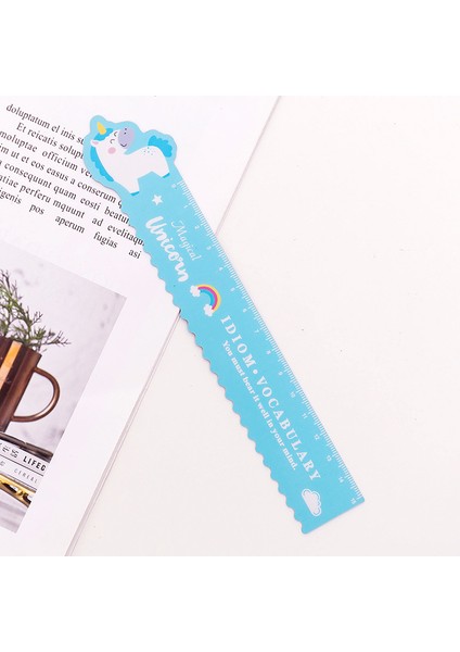 Mavi Tek Boynuzlu At Tarzı Sevimli Karikatür Unicorn Yumuşak Düz Cetvel 15CM Bükülebilir Manyetik Cetvel Öğrenci Ölçüm Çizim Kırtasiye Okul Malzemeleri (Yurt Dışından)