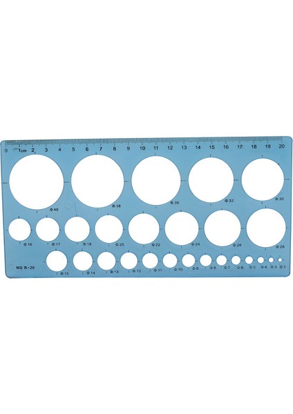 Mavi Stil Yeşil Plastik Öğrenci Dikdörtgen Şekilli Büyük Daire Şablon Cetvel - 20CM Uzunluk 10.5cm Genişlik (Yurt Dışından)