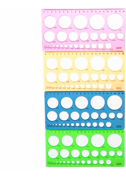 Mavi Stil Yeşil Plastik Öğrenci Dikdörtgen Şekilli Büyük Daire Şablon Cetvel - 20CM Uzunluk 10.5cm Genişlik (Yurt Dışından) modelleri