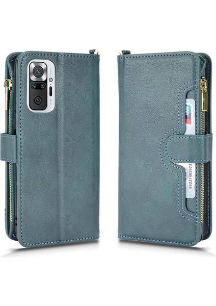 Xiaomi Redmi Not 10 Pro Kart Tutucu Manyetik Pu Deri Flip Case (Yurt Dışından)