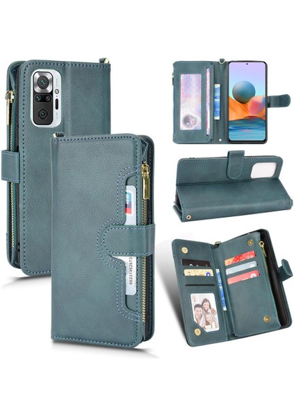 Xiaomi Redmi Not 10 Pro Kart Tutucu Manyetik Pu Deri Flip Case (Yurt Dışından)