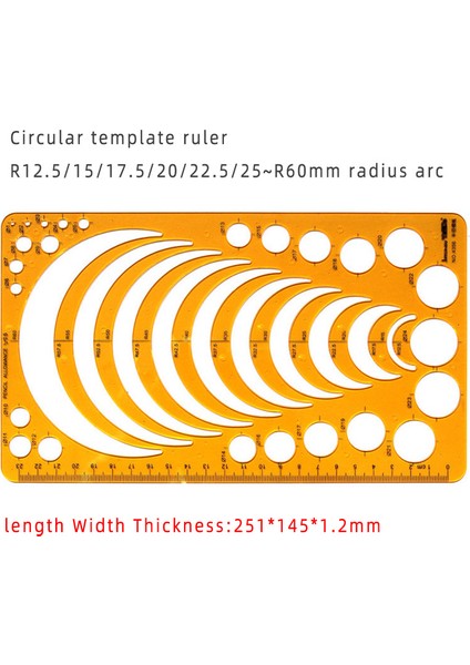 NO.4356 Tarzı Dairesel Oval Cetvel Dayanıklı K Reçine Çizim Tasarım Mobilya Mimar Şablonu Çizim Cetveli Şablon Ölçme Cetveli (Yurt Dışından)
