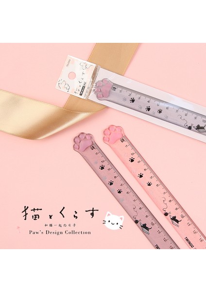 Pembe Tarzı Sevimli Kedi Şeffaf Plastik Cetvel 15CM 6 Inç Düz Cetvel Şeffaf Plastik Cetvel Seti Ölçüm Aracı Öğrenci Okul Ofis Için (Yurt Dışından) fırsatları
