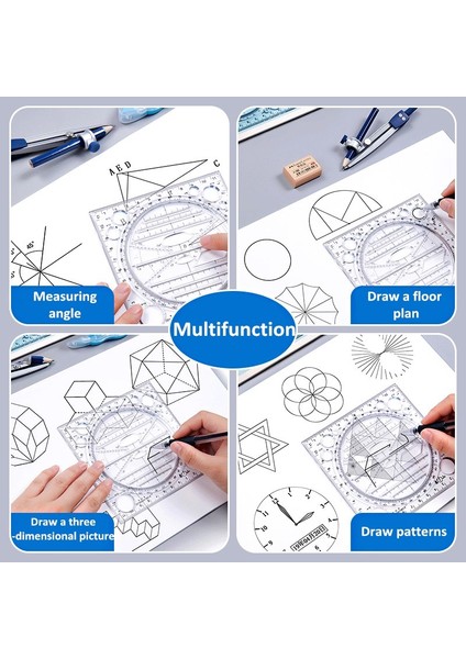 1 Adet Mavi Stil Yaratıcı Çok Fonksiyonlu Çizim Cetveli Matematik Geometri Şablonu Öğrenci Defteri Tasarım Çizim Cetveli - Türkçe E-Ticaret Başlığı (Yurt Dışından) fırsatları