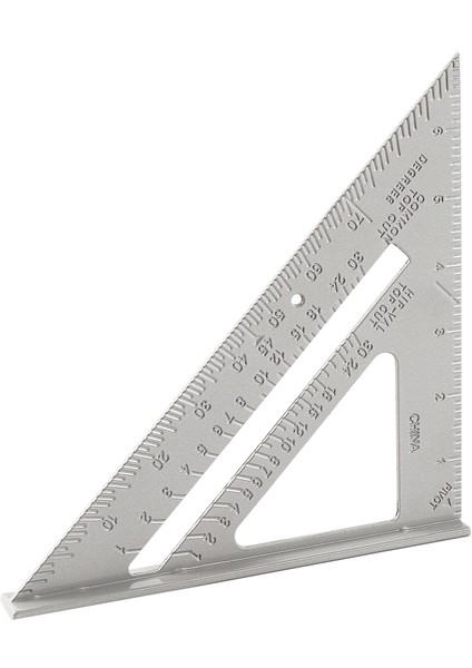 Çizim Aracı Üçgen Cetvel Marangoz Şekli Hız Cetvel Döşeme Aracı Ölçüm Aracı Üçgen Cetvel Alüminyum Alaşım 45° 90° (Yurt Dışından)