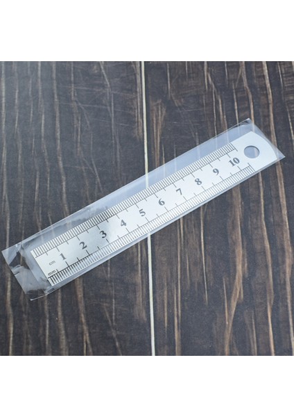 10CM 4 Inç Tarzı Metal Çizgi Cetveli 10 cm Paslanmaz Çelik Çift Taraflı Düz Kenar Ölçüm Aracı Ofis Okul Kırtasiye (Yurt Dışından)
