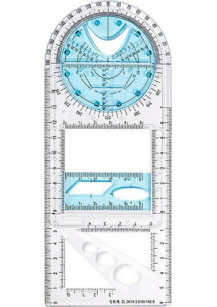 Karışık Renk Stili 1x Çok Fonksiyonlu Çizim Şablonu Sanat Geometrik Cetvel Çizim Araçları Ofis Malzemeleri Öğrenciler Ölçek Cetveli (Yurt Dışından)
