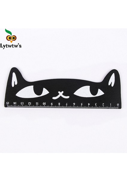 Gök Mavisi Tarzı Lytwtw'nin Sevimli Kawaii Siyah Kedi Yavrusu Ahşap Cetvel Ofis Okul Kırtasiye Malzemeleri (Yurt Dışından) fiyatları