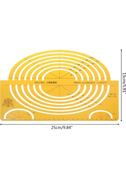 5AC1100498 Stili Mimarlık Bina Tasarım Çizim Şablonu Cetvel Şablon Ölçüm Aracı Yeni (Yurt Dışından)
