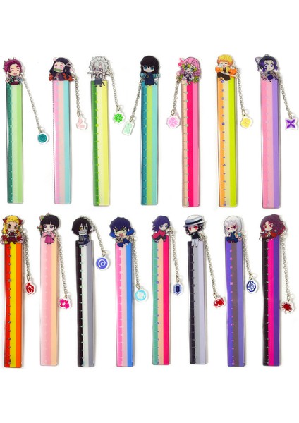 OSS21868DS13 Stili Anime Demon Slayer: Kimetsu No Yaiba Ölçü Çubuğu Kamado Tanjirou Kostüm Ölçek Öğrenciler Karikatür Ölçme Düz Cetvel Hediye (Yurt Dışından) fiyatları