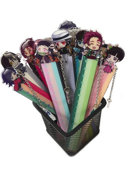 OSS21868DS13 Stili Anime Demon Slayer: Kimetsu No Yaiba Ölçü Çubuğu Kamado Tanjirou Kostüm Ölçek Öğrenciler Karikatür Ölçme Düz Cetvel Hediye (Yurt Dışından) fırsatları