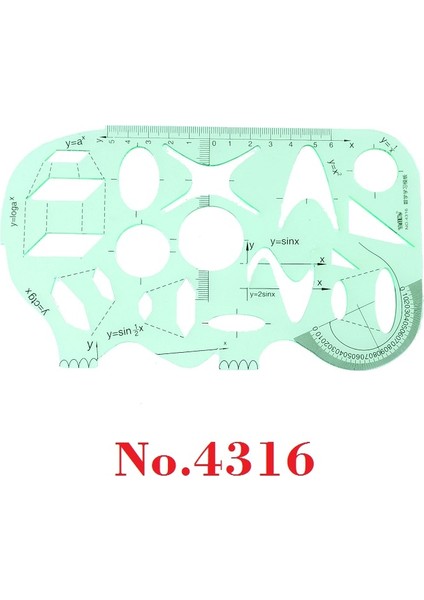 4316 Stil Yok Plastik Geometrik Şablon Cetvel Seti Daire, Oval, Yay, Üçgen, Altigen Şablon Cetveli (Yurt Dışından)