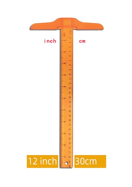 No.3 Tarzı 1 Adet T Şekilli Çift Taraflı Ölçü Cetveli Taslak Çizim Aracı Plastik Ofis Malzemeleri Kırtasiye Aksesuarı 30CM Inç, cm (Yurt Dışından)