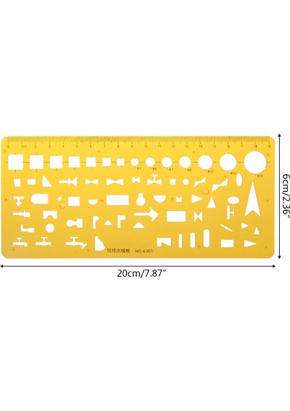 NO.4365 Tarzı K Rercles Geometrik Şablon Cetvel Şablon Çizim Ölçme Aracı Öğrenciler Için (Yurt Dışından)