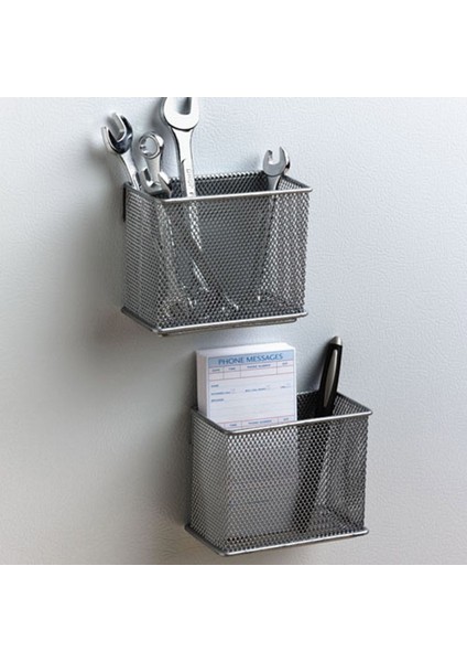 M Tarzı Dayanıklı Buzdolabı Tel Örgü Manyetik Sepet Depolama Kutusu Kalem Makyaj Organizatörü Ofis Malzemeleri Depolama (Yurt Dışından) modelleri