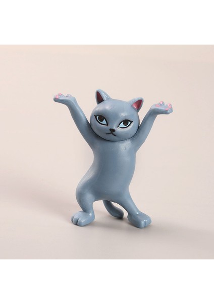 Gri Kedi Stili Yeni Komik Kedi Kalemlik Oyuncak Her Şeyi Tutan Kedi Kulaklık Tutucu Ev Dekorasyonu Büyüleyici Dans Eden Kedi Kalemlik Anime Hediye (Yurt Dışından)