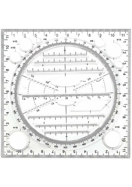 Siyah Stil 2021 Yeni Çok Fonksiyonlu Geometrik Çizim Cetvel Şablonu Ölçüm Aracı Çizim Cetveli Öğrenciler Okul Ofis Malzemeleri (Yurt Dışından)