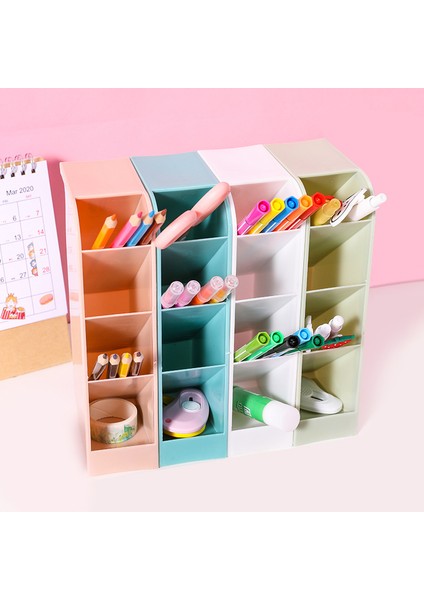 Pembe Tarzı Makyaj Organizeri Kalemlik ve Masaüstü Kozmetik Saklama Kutusu - Okul Ofis Kawaii Kırtasiye (Yurt Dışından) indirimleri