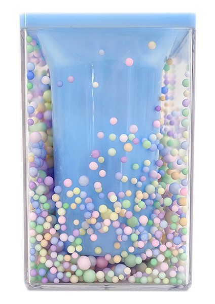 Mavia Stili Yaratıcı Masaüstü Büyük Kapasiteli Kare Şekilli Kalem Kutusu Sevimli Köpük Topu Stil Şeffaf Kalemlik Dekorasyon Depolama (Yurt Dışından)